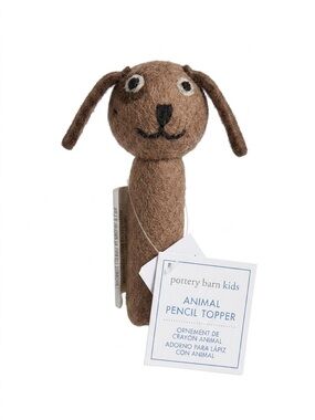 Pottery barn Kids Felt Animal Pencil Topper Dog  NWT